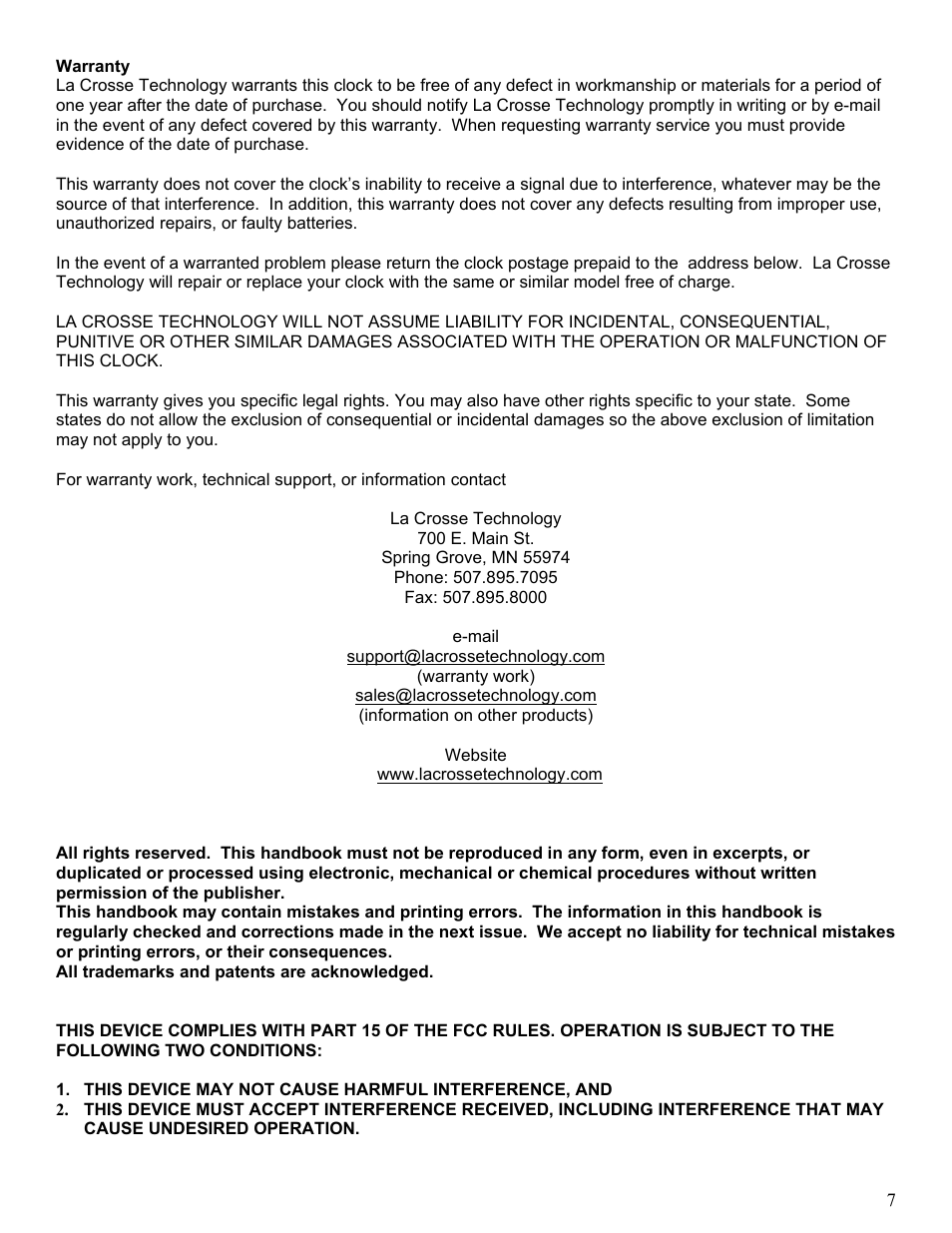 La Crosse Technology WT-3181 User Manual | Page 7 / 7