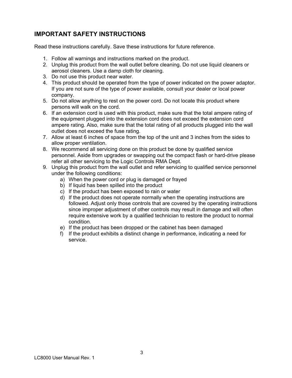 Logic Controls LC8000 User Manual | Page 3 / 11