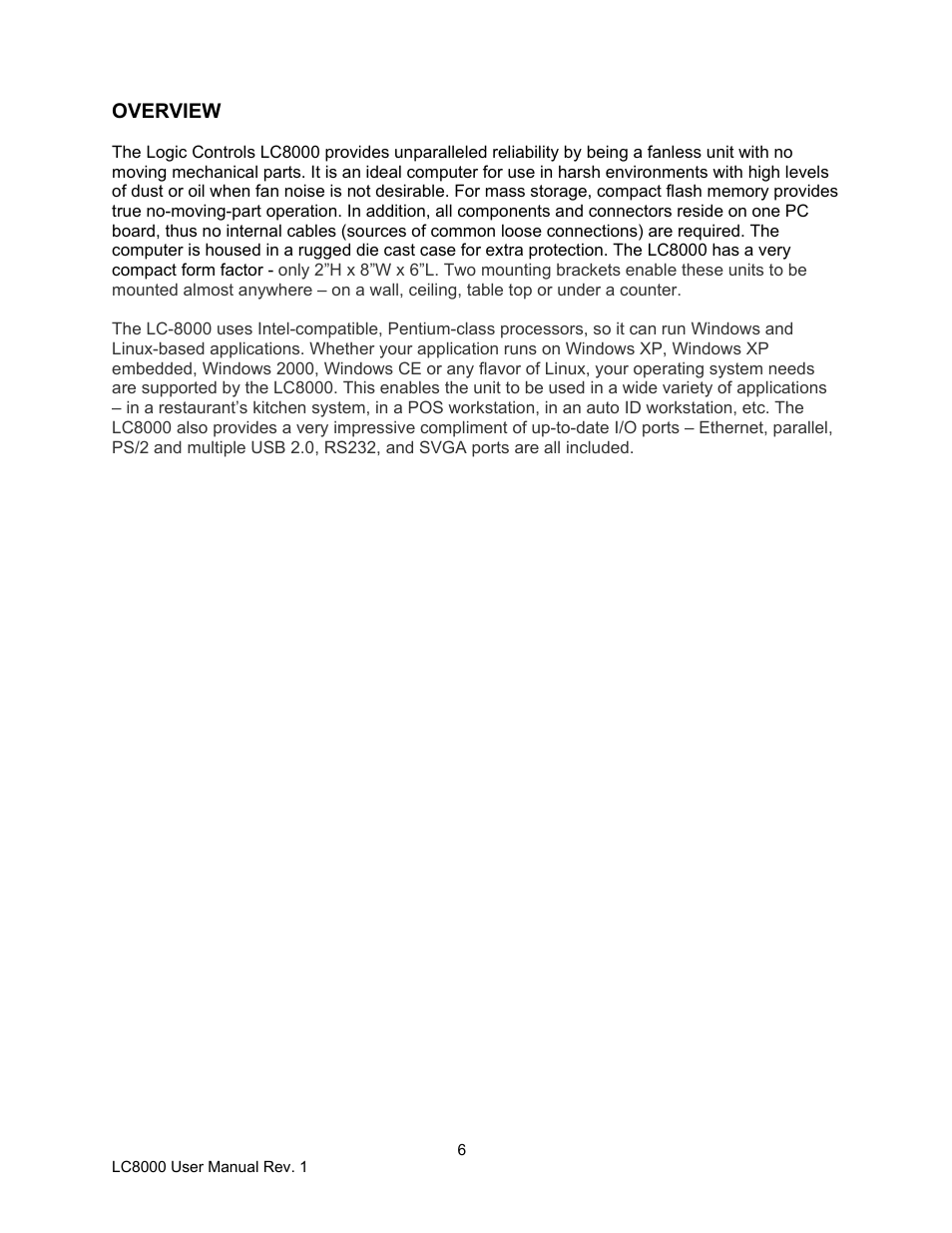 Logic Controls LC8000 User Manual | Page 6 / 11