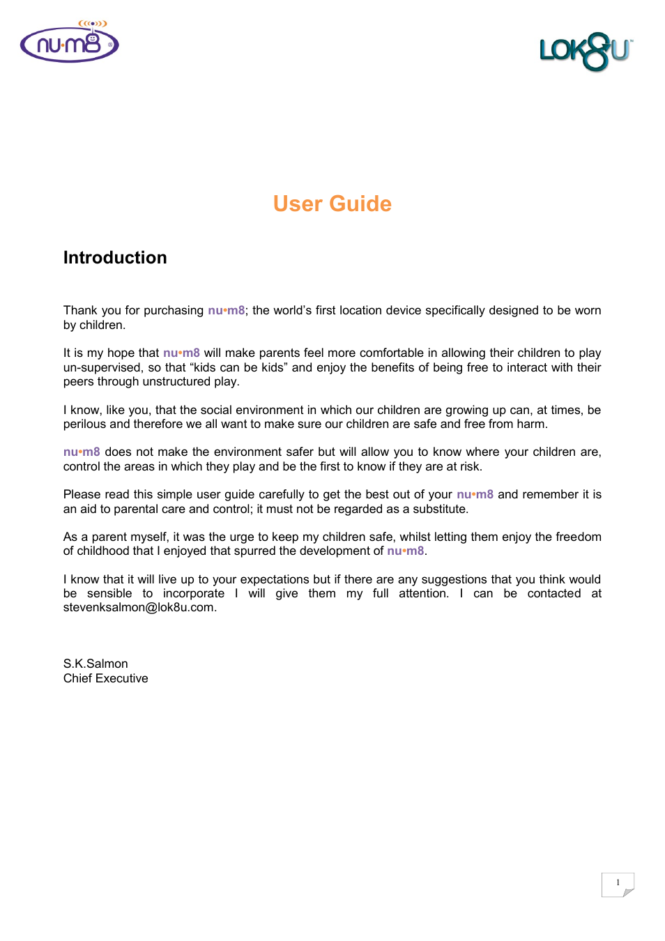 Lok8u num8 User Manual | 46 pages