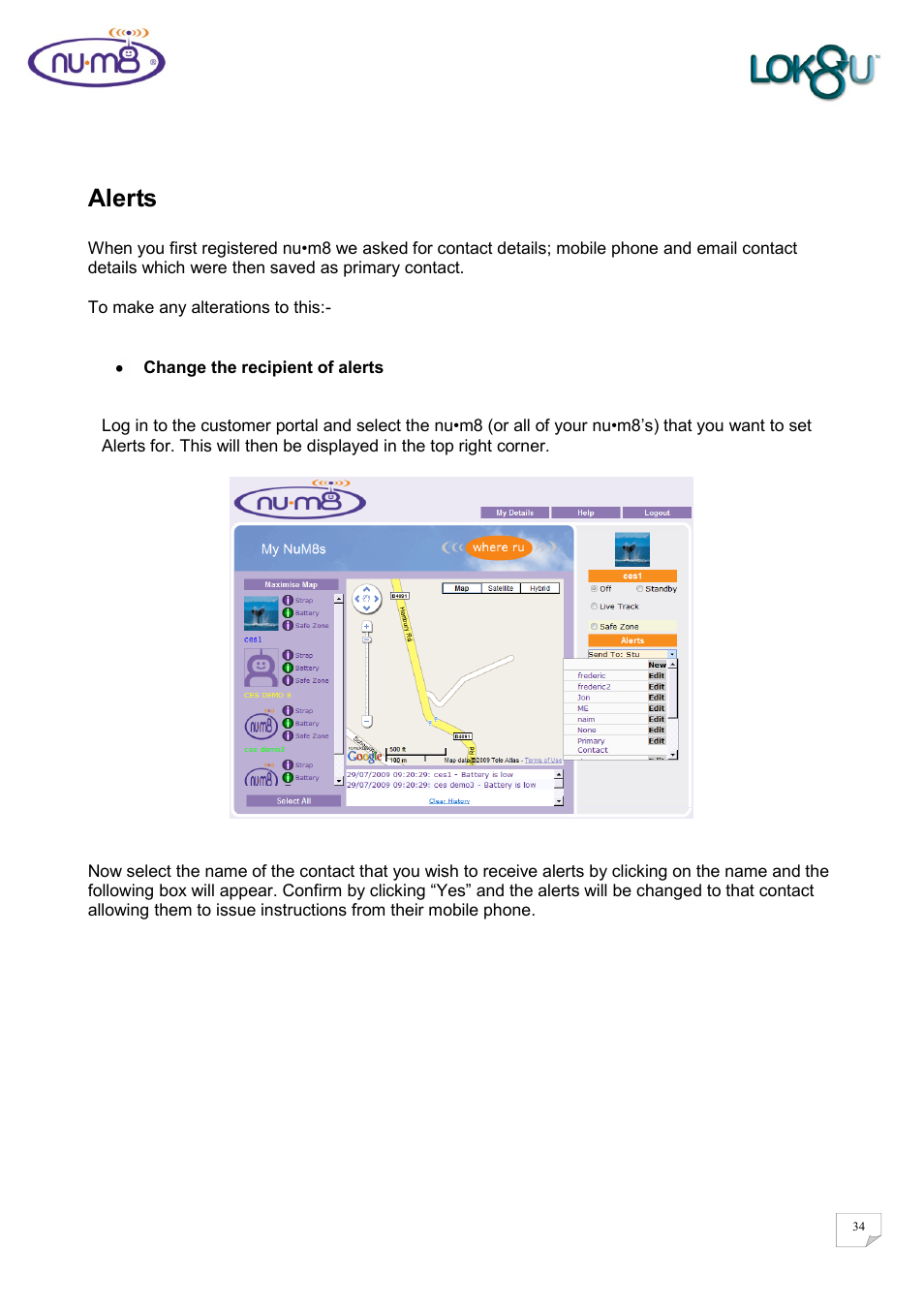 Alerts | Lok8u num8 User Manual | Page 34 / 46