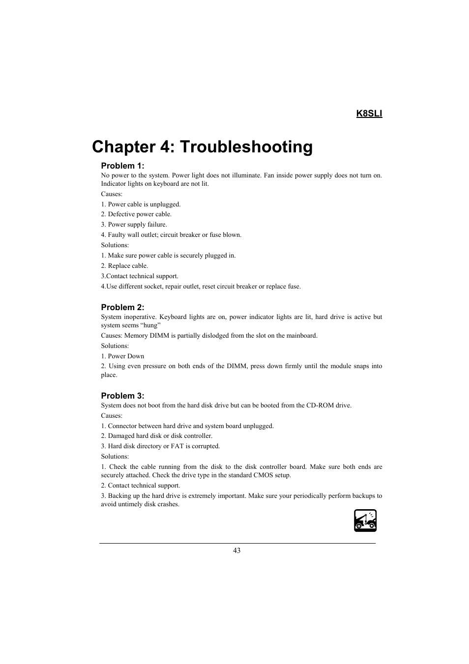 Chapter 4: troubleshooting | Lok8u K8SLI User Manual | Page 49 / 62