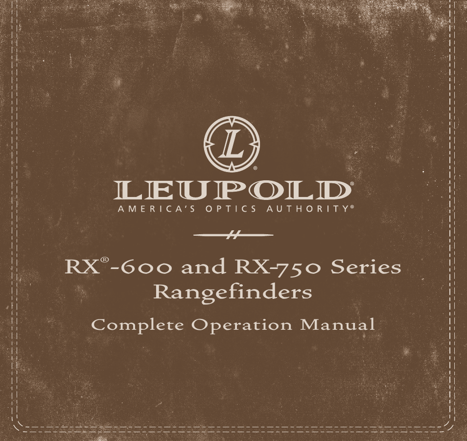 Leupold Rx-600 User Manual | 35 pages