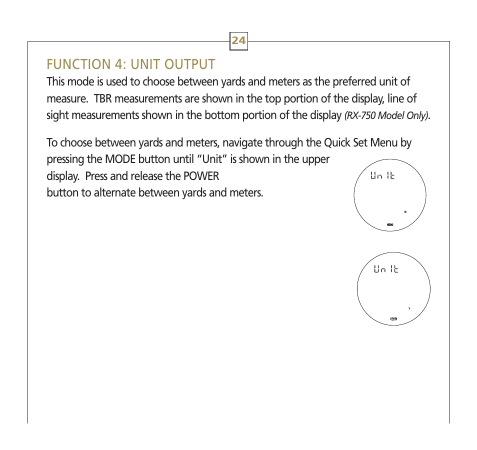 Function 4: unit output | Leupold Rx-600 User Manual | Page 27 / 35