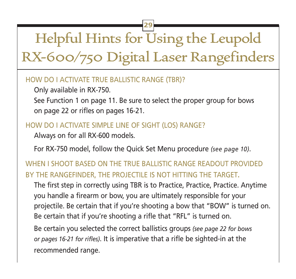 Leupold Rx-600 User Manual | Page 32 / 35