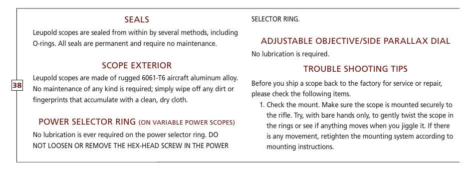 Leupold VX-II User Manual | Page 38 / 62