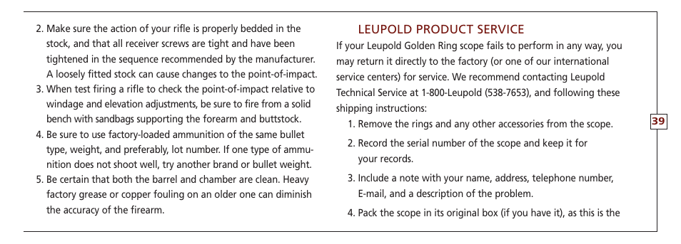 Leupold VX-II User Manual | Page 39 / 62