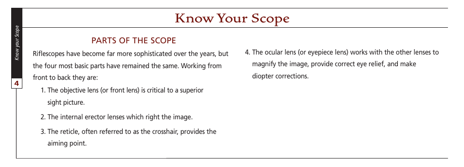 Know your scope | Leupold VX-II User Manual | Page 4 / 62