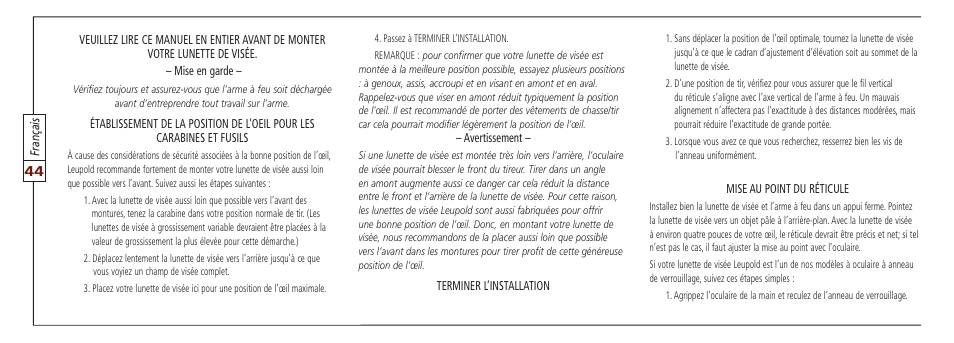 Leupold VX-II User Manual | Page 44 / 62