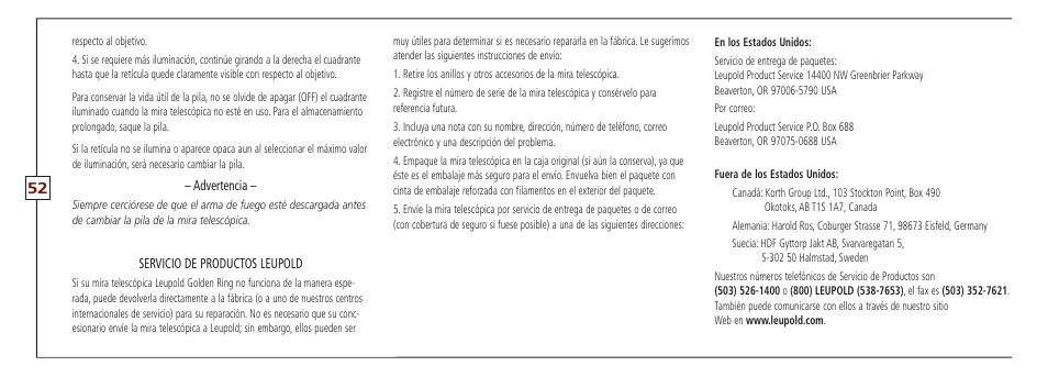 Leupold VX-II User Manual | Page 52 / 62