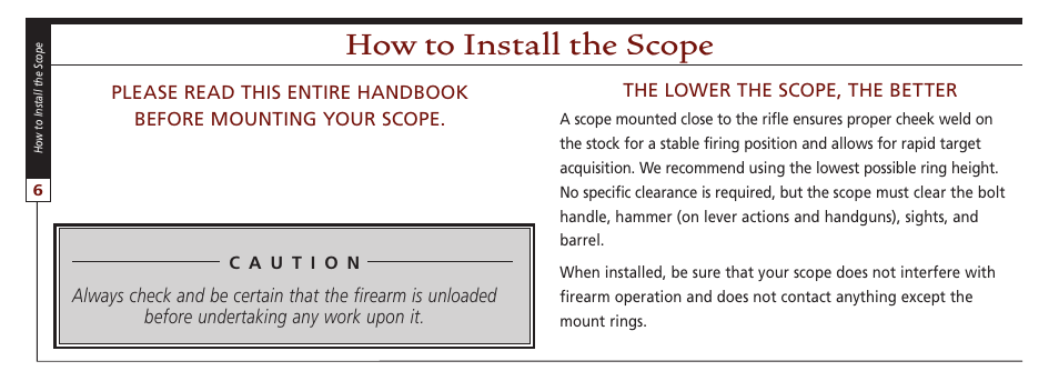 How to install the scope | Leupold VX-II User Manual | Page 6 / 62
