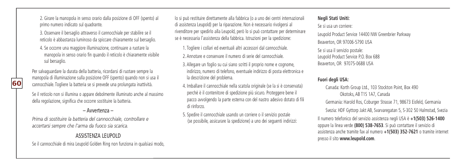 Leupold VX-II User Manual | Page 60 / 62