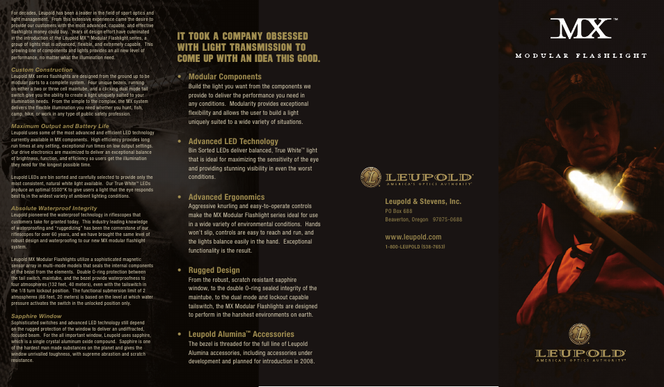 Leupold MX Series Alumina User Manual | 2 pages