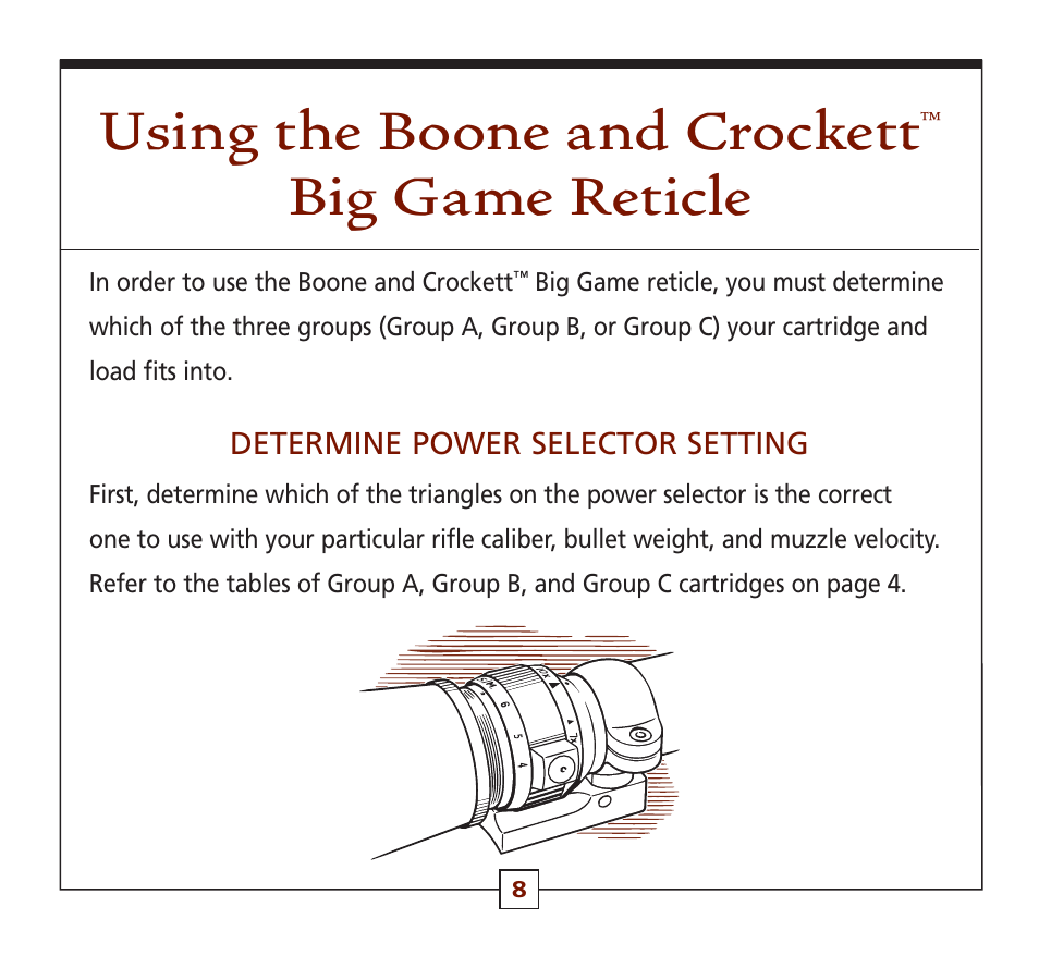Using the boone and crockett, Big game reticle | Leupold Hunting Equipment User Manual | Page 10 / 38