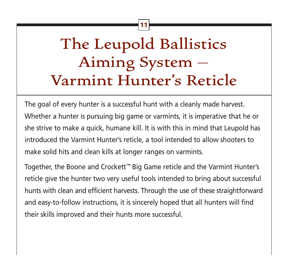 Leupold Hunting Equipment User Manual | Page 13 / 38