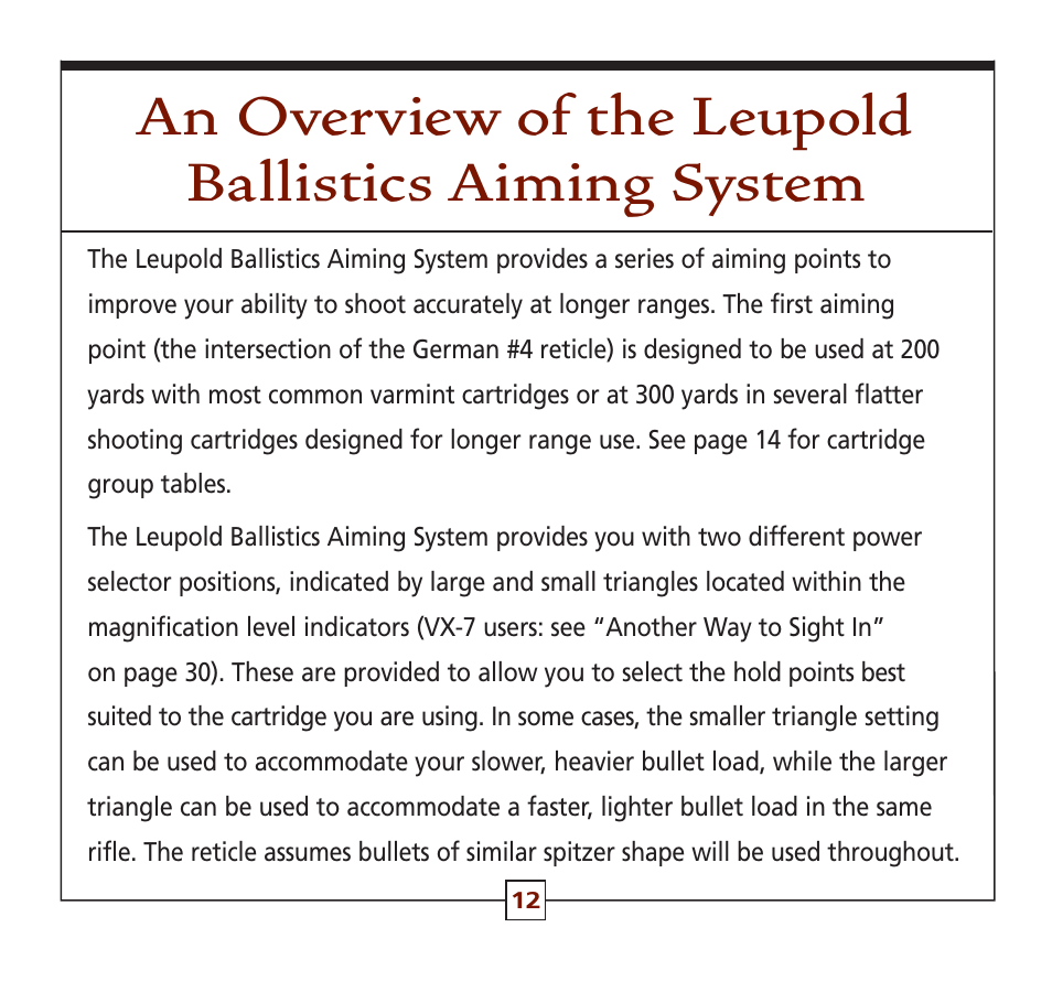 Leupold Hunting Equipment User Manual | Page 14 / 38