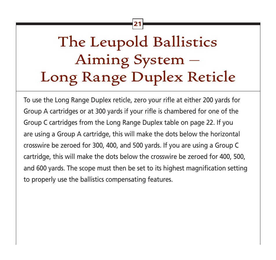 Leupold Hunting Equipment User Manual | Page 23 / 38