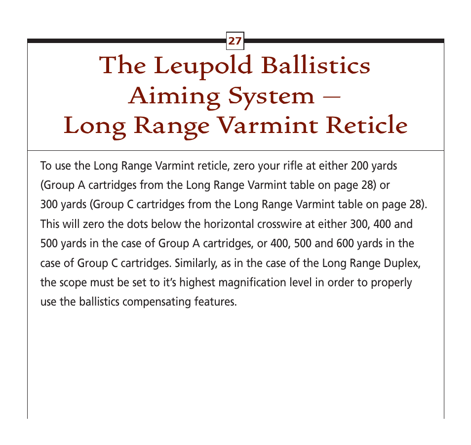Leupold Hunting Equipment User Manual | Page 29 / 38