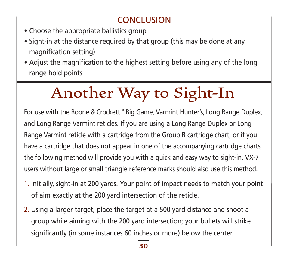 Another way to sight-in | Leupold Hunting Equipment User Manual | Page 32 / 38