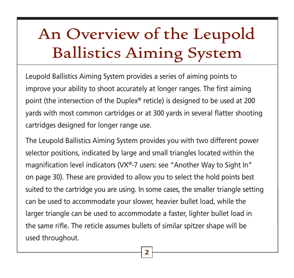 Leupold Hunting Equipment User Manual | Page 4 / 38