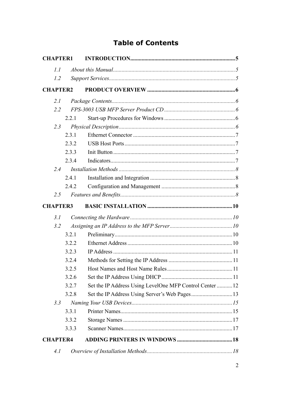 LevelOne FPS-3003 User Manual | Page 2 / 75