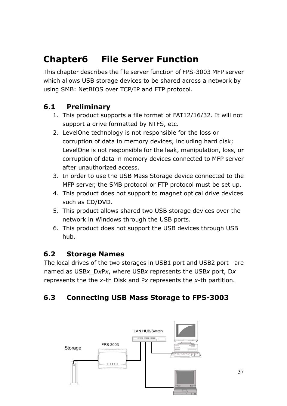 Chapter6 file server function | LevelOne FPS-3003 User Manual | Page 37 / 75
