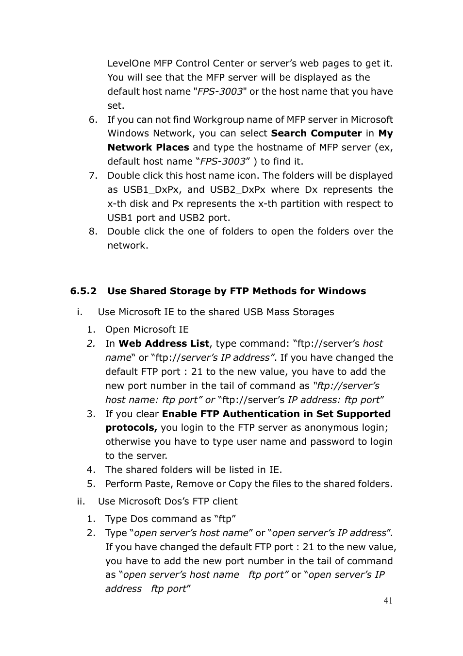 LevelOne FPS-3003 User Manual | Page 41 / 75