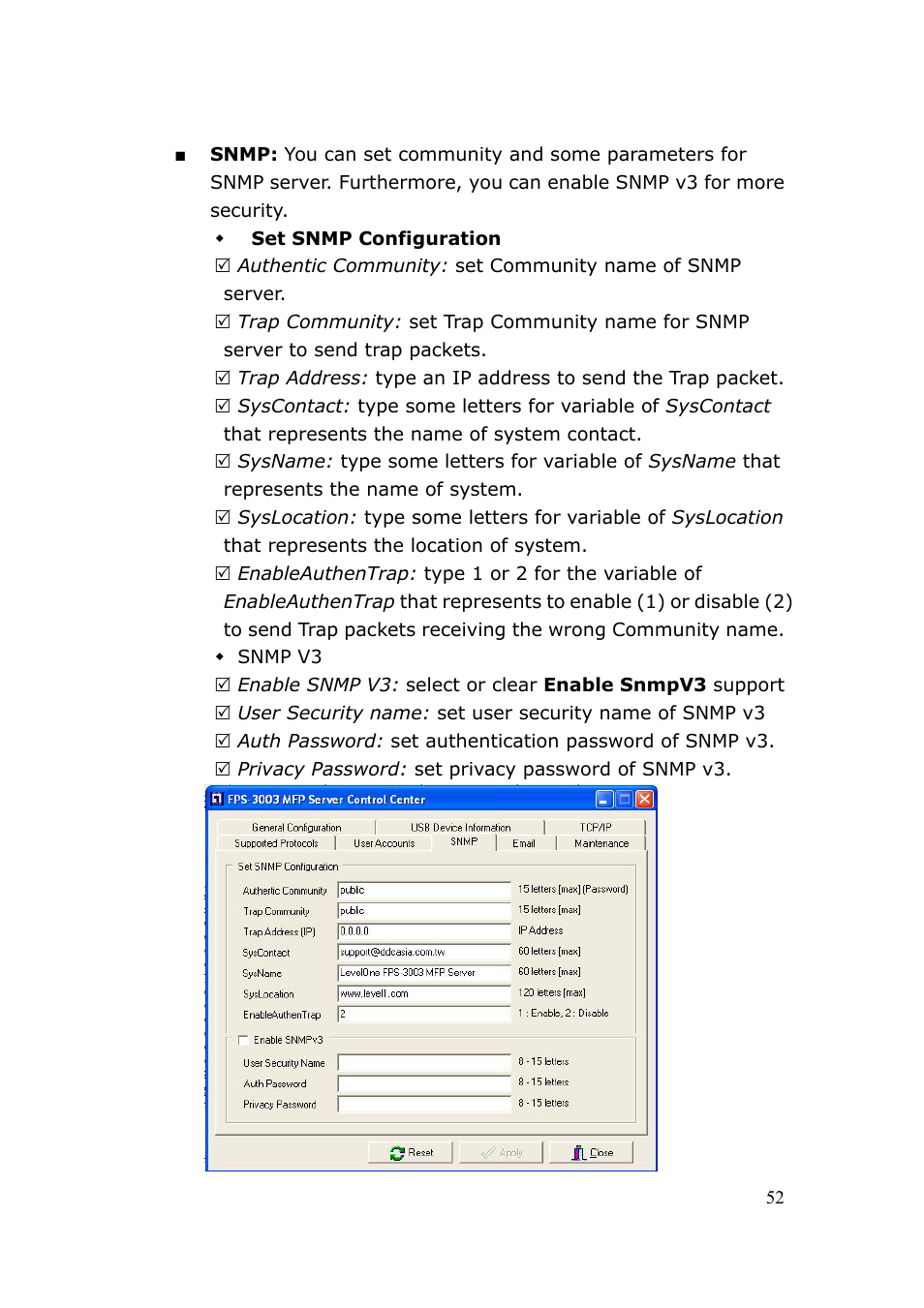 LevelOne FPS-3003 User Manual | Page 52 / 75