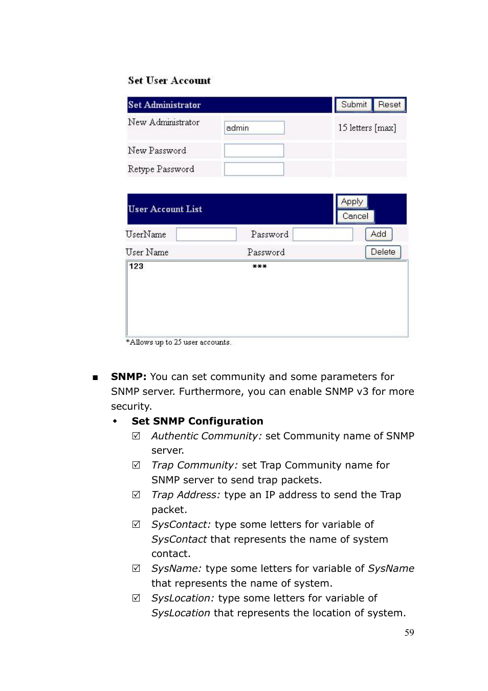 LevelOne FPS-3003 User Manual | Page 59 / 75