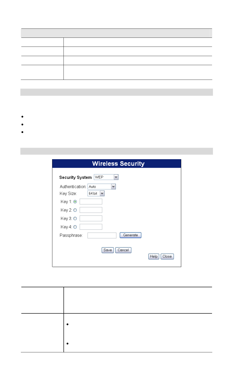 Wireless security screen, Wireless security - wep, Data - wep screen | LevelOne NetCon WBR-3408 User Manual | Page 23 / 106