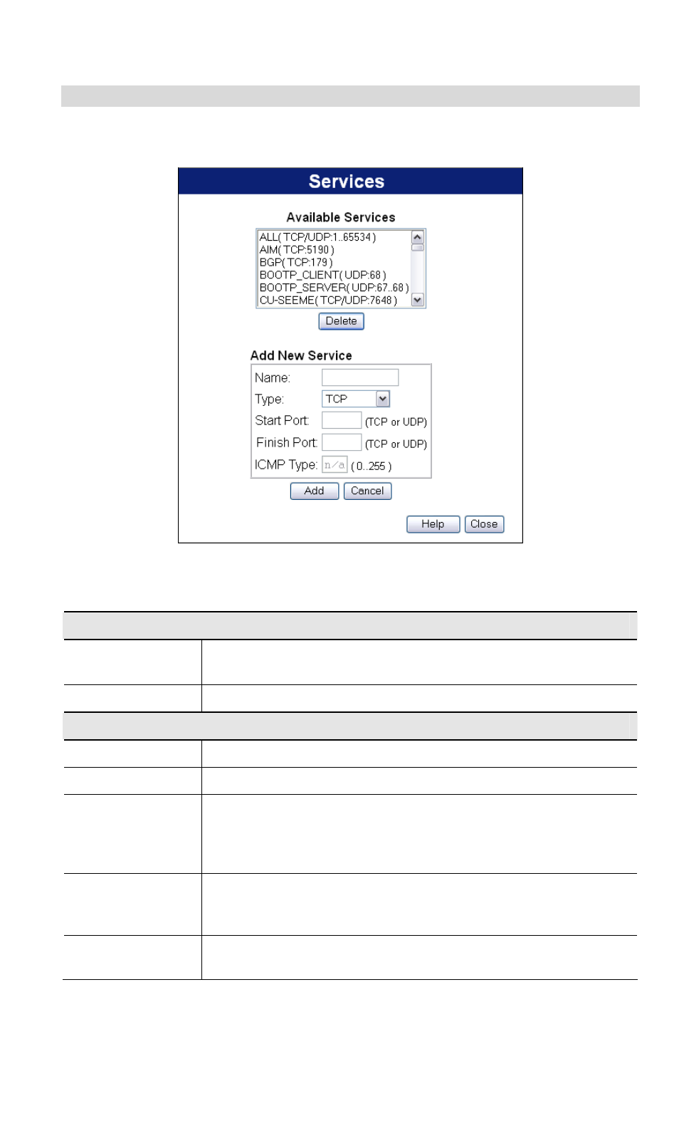 Services screen, Data - services screen | LevelOne NetCon WBR-3408 User Manual | Page 55 / 106