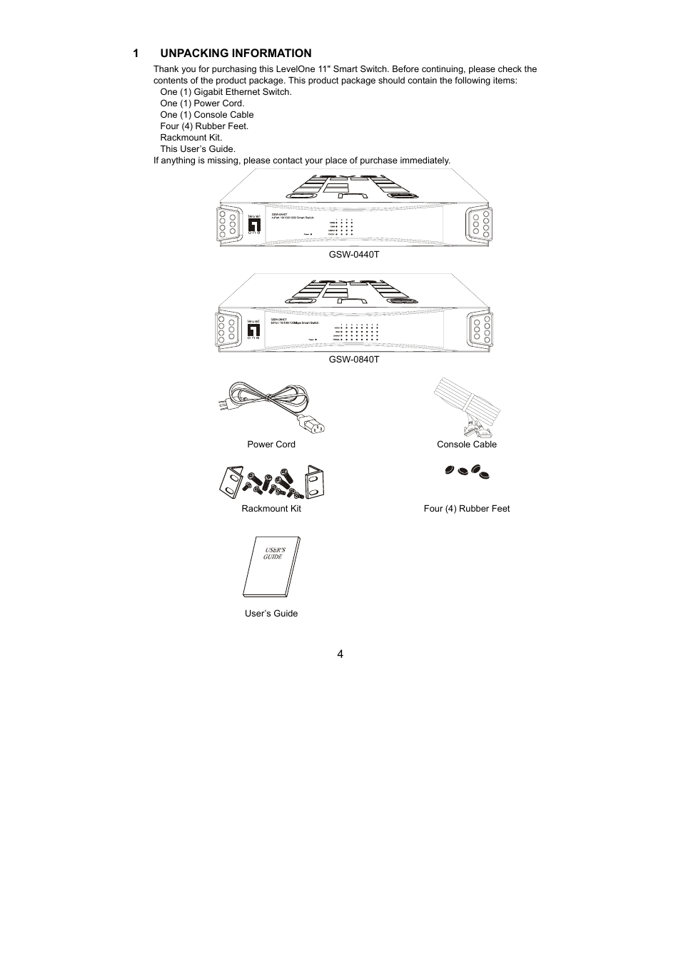LevelOne OfficeCon GSW-0440T User Manual | Page 4 / 21