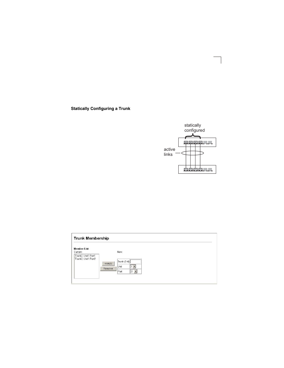 Statically configuring a trunk, Figure 3-42, Configuring port trunks | LevelOne GSW-2692 User Manual | Page 105 / 390