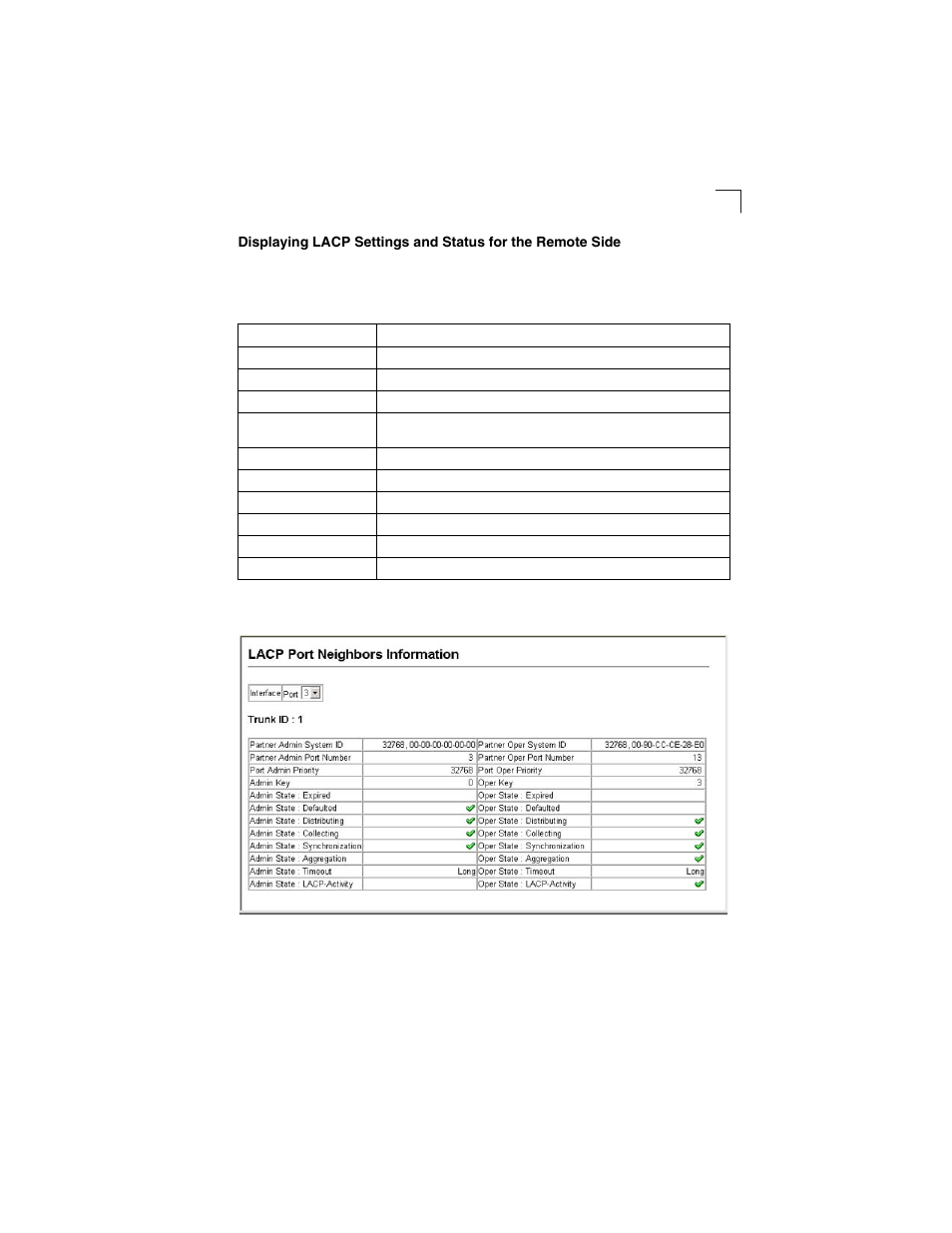 Table 3-8, Lacp neighbor configuration information, Figure 3-47 | Lacp - port neighbors information | LevelOne GSW-2692 User Manual | Page 115 / 390