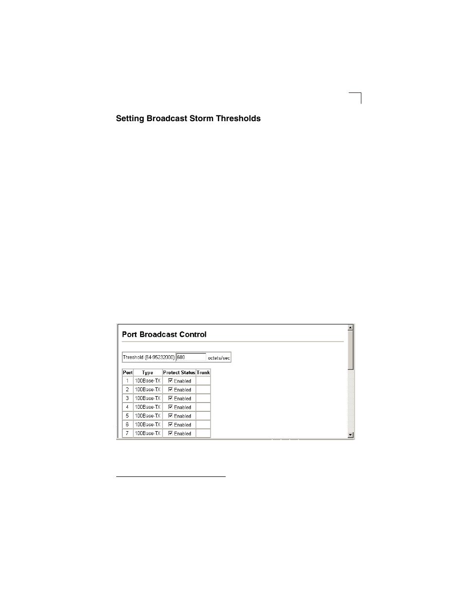Setting broadcast storm thresholds, Figure 3-48, Port broadcast control | LevelOne GSW-2692 User Manual | Page 117 / 390