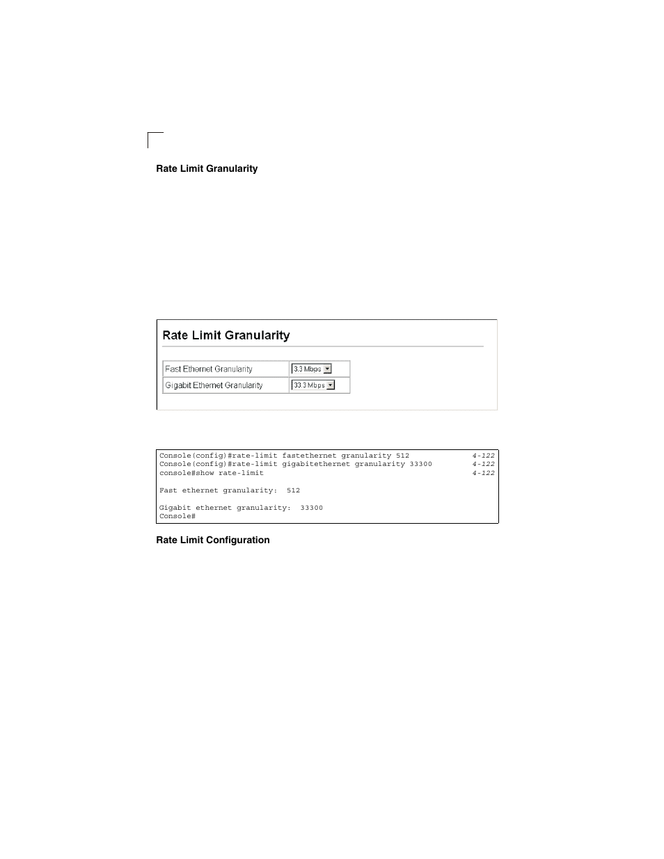 Rate limit granularity, Rate limit configuration, Figure 3-50 | Rate limit granularity configuration | LevelOne GSW-2692 User Manual | Page 120 / 390