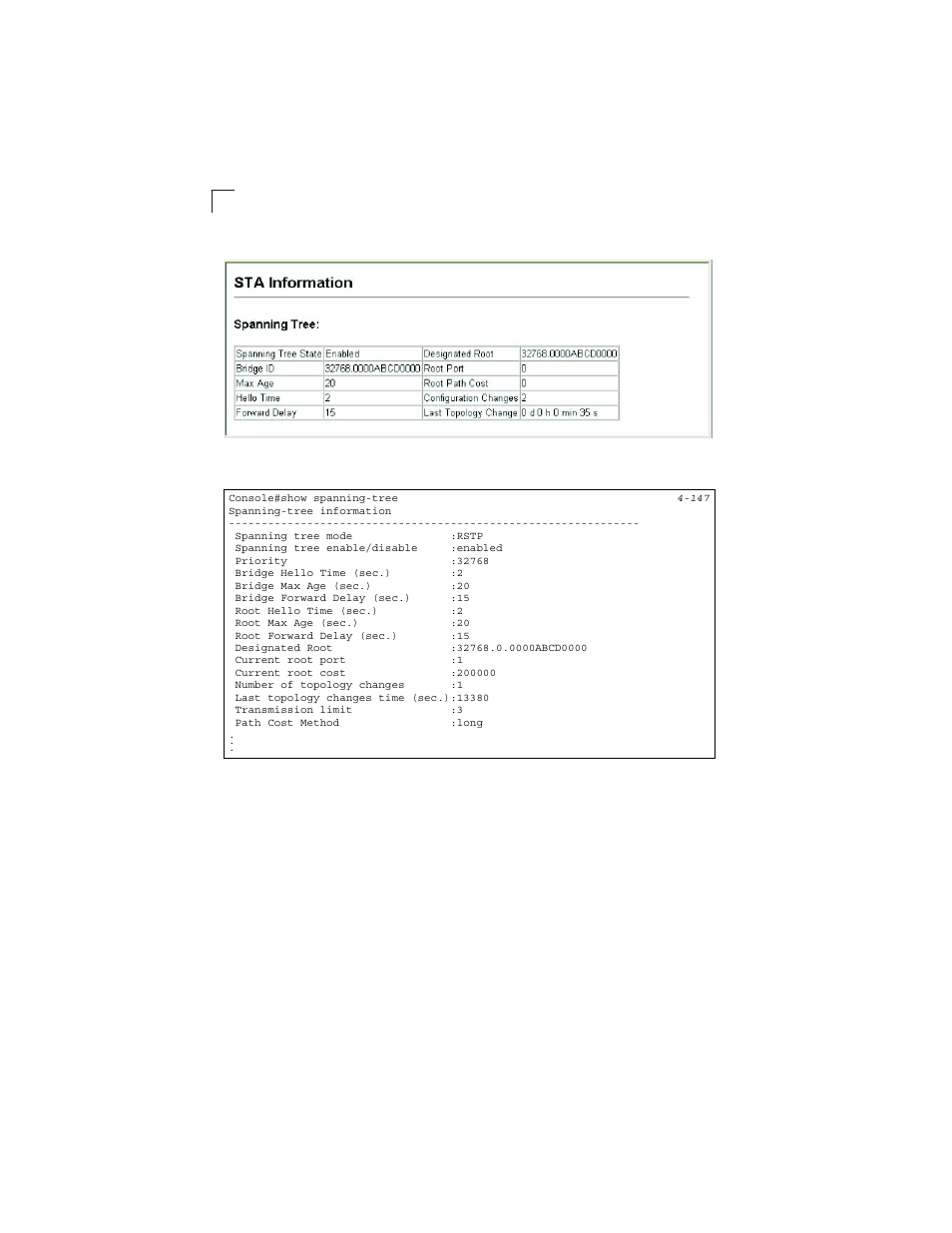 Figure 3-56, Displaying spanning tree information | LevelOne GSW-2692 User Manual | Page 132 / 390