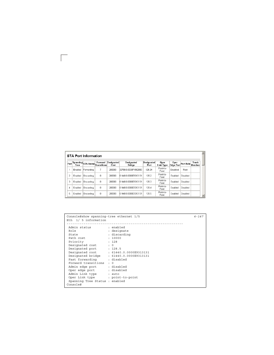 Figure 3-58, Displaying spanning tree information | LevelOne GSW-2692 User Manual | Page 138 / 390