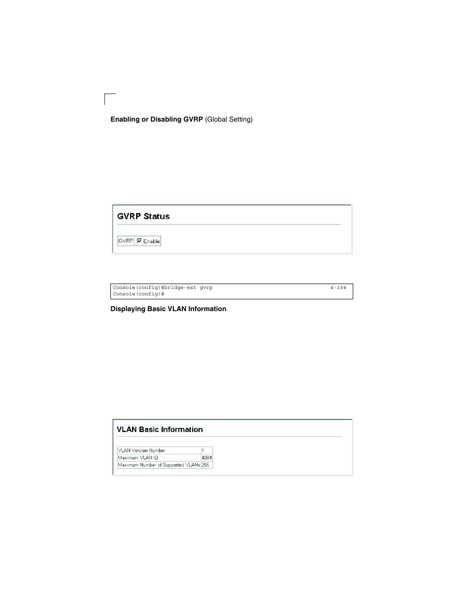 Enabling or disabling gvrp (global setting), Displaying basic vlan information, Figure 3-60 | Enabling gvrp, Figure 3-61 | LevelOne GSW-2692 User Manual | Page 144 / 390