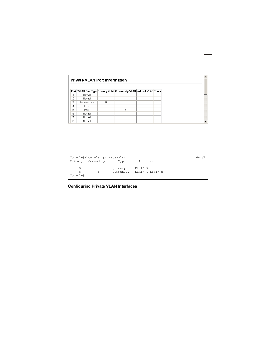 Configuring private vlan interfaces, Figure 3-70, Private vlan port information | LevelOne GSW-2692 User Manual | Page 157 / 390