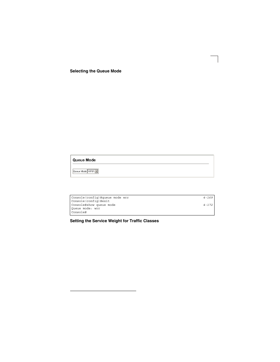 Selecting the queue mode, Setting the service weight for traffic classes, Figure 3-74 | Queue mode | LevelOne GSW-2692 User Manual | Page 163 / 390