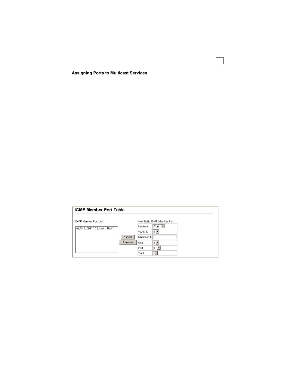 Assigning ports to multicast services, Figure 3-86, Igmp member port table | LevelOne GSW-2692 User Manual | Page 177 / 390