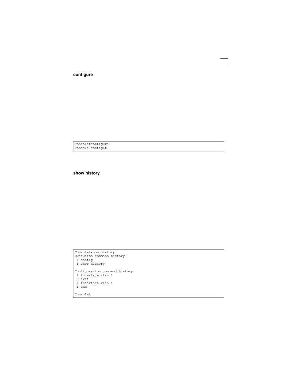 Configure, Show history, Configure 4-21 show history | LevelOne GSW-2692 User Manual | Page 199 / 390