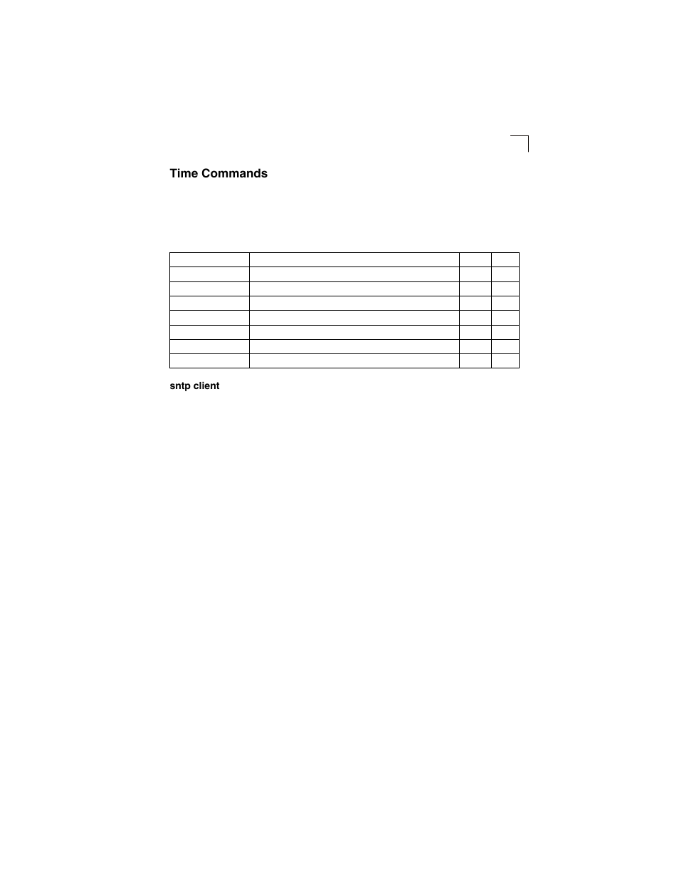 Time commands, Sntp client, Table 4-22 | LevelOne GSW-2692 User Manual | Page 231 / 390