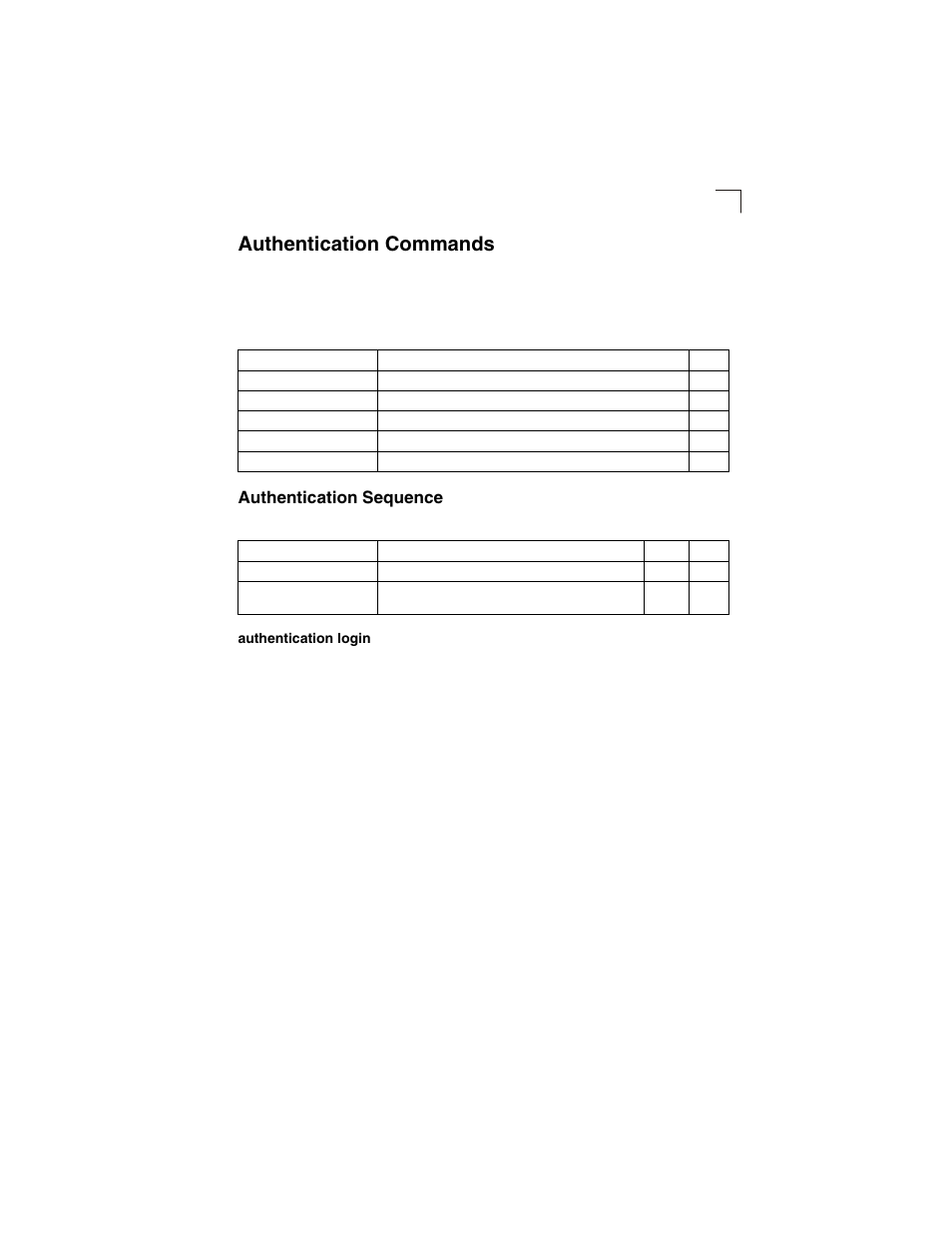 Authentication commands, Authentication sequence, Authentication login | Table 4-27, Table 4-28, He authentication login | LevelOne GSW-2692 User Manual | Page 249 / 390