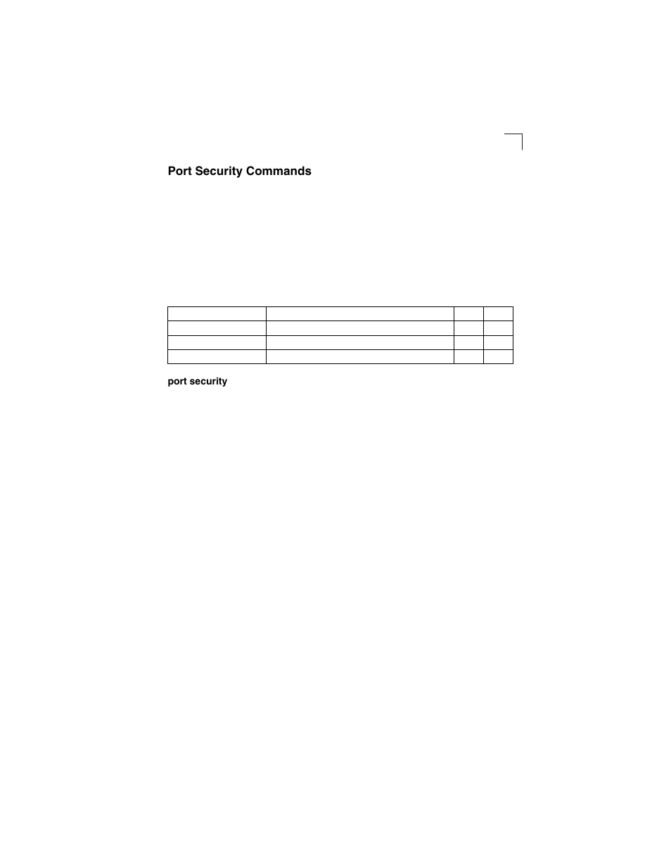 Port security commands, Port security, Table 4-31 | LevelOne GSW-2692 User Manual | Page 257 / 390