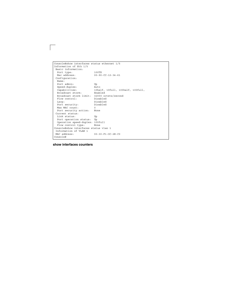 Show interfaces counters | LevelOne GSW-2692 User Manual | Page 294 / 390