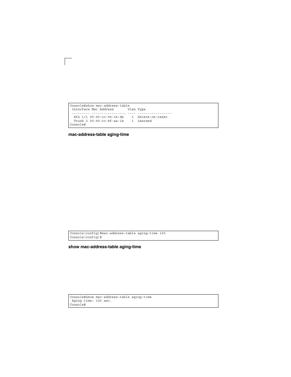 Mac-address-table aging-time, Show mac-address-table aging-time | LevelOne GSW-2692 User Manual | Page 314 / 390