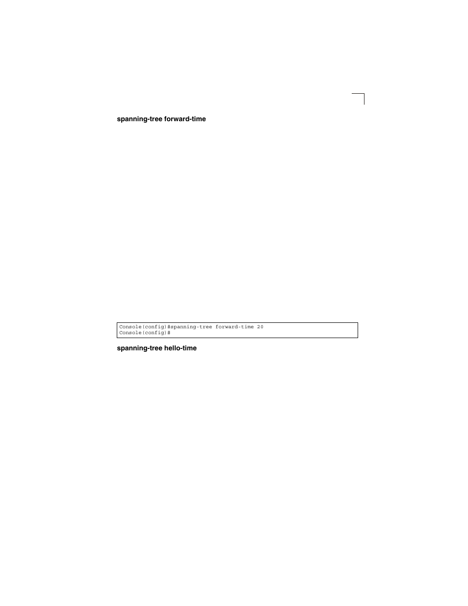 Spanning-tree forward-time, Spanning-tree hello-time | LevelOne GSW-2692 User Manual | Page 317 / 390