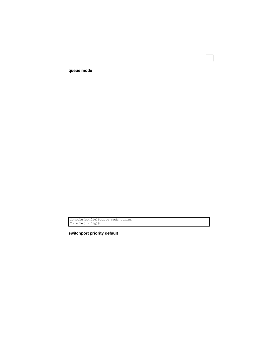 Queue mode, Switchport priority default | LevelOne GSW-2692 User Manual | Page 347 / 390